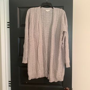 Garnet Hill cashmere cable knit cardigan